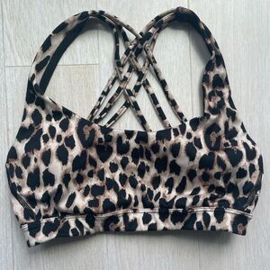 Victoria's Secret Leopard Print Sports Bra with Strappy Details XS
